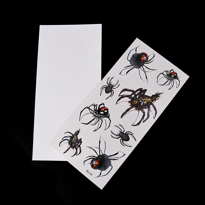 Наклейки на тело в виде паука, временные татуировки