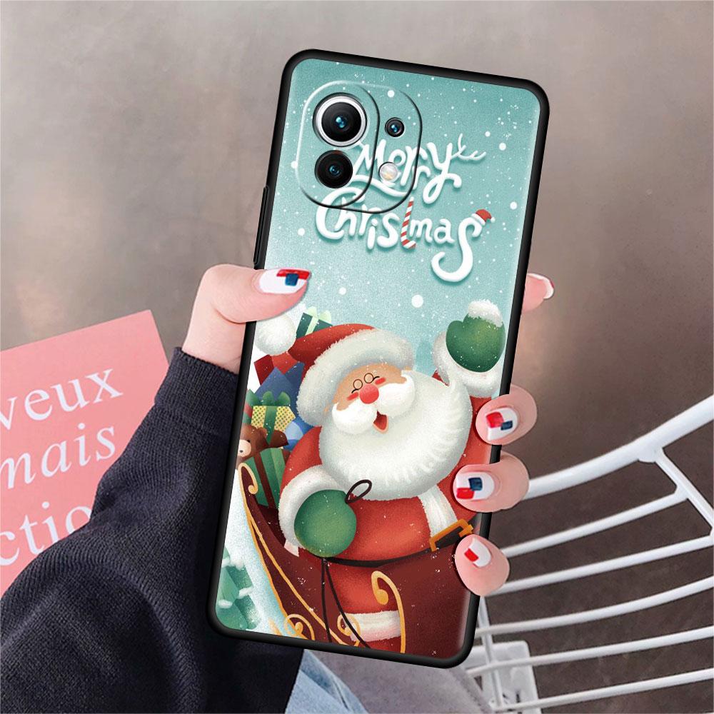 Мягкий силиконовый чехол для Xiaomi Mi 11 Lite 5G NE 11T Pro 12S Ultra 12 Note 10 10T 9T чехол для телефона TPU Funda Christmas Santa Claus