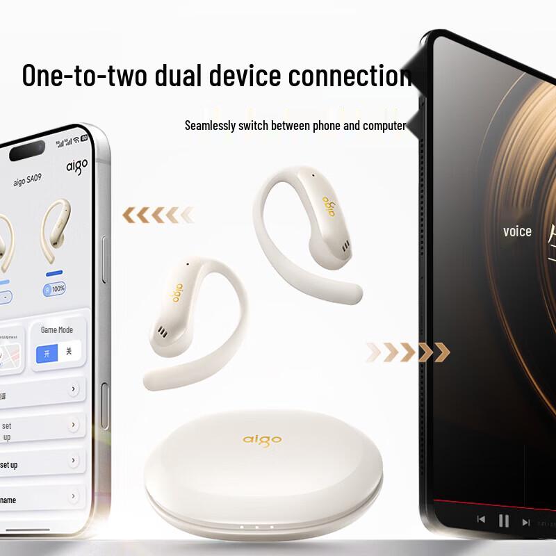 Спортивные Bluetooth-наушники aigo SA09 с костной проводимостью и открытым дизайном