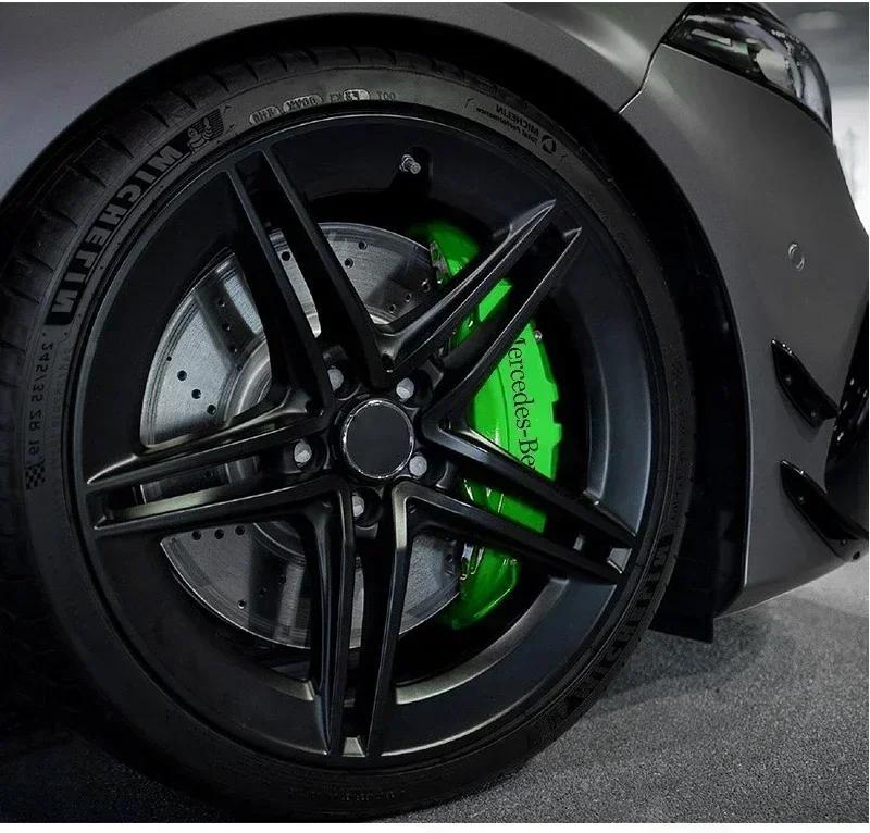 CUVJF1 6pcs Brake Caliper Sticker Heat Resistant Decal Car Decoration For Mercedes Benz W204 W124 W201 W202 W212 W220 W205 GLA CLA GLC