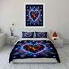Burning Heart and Glittering Butterflies Print Bedding Set 1 Duvet Cover 2 Pillowcases for Adult and Children Luxury Gift