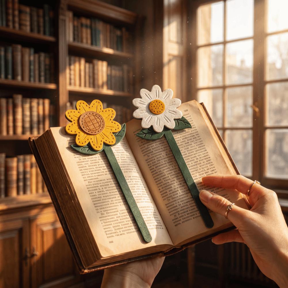 Soft Page Marker Floral Patterns Long Bookmark Beautiful PU Bookmark Writers