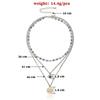 2 pieces of new multi-layer devil eye pendant necklace women fashion exaggerated trend eye necklace