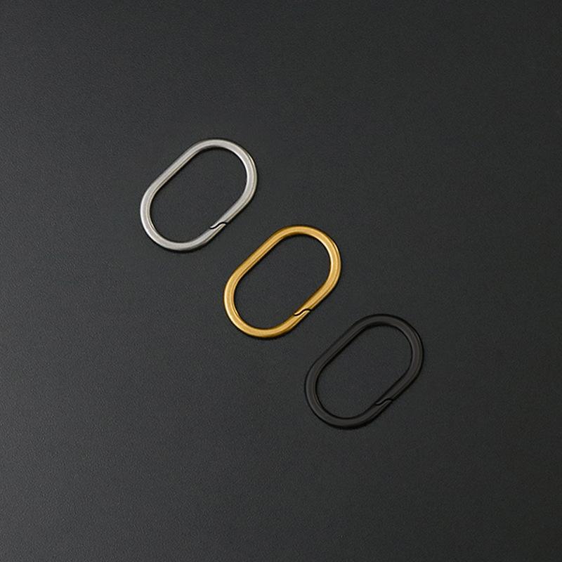 Small Diy Titanium Alloy Key Ring Buckle Portable Outdoor Edc Tool For Daily Use Oval Keychain Bucklman Car Keychain