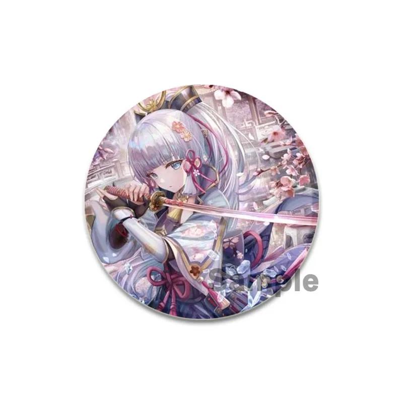 Значок Genshin Impact 32/44/58 мм, милые броши для косплея Камидзато Аяка, креативные изысканные эмалевые булавки для одежды, рюкзака, ювелирных изделий, аксессуаров