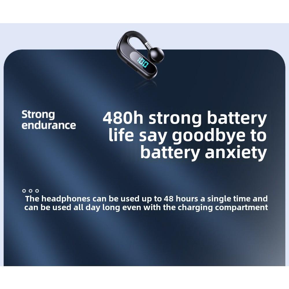 Новая Bluetooth-гарнитура с костной проводимостью, одно ухо, подвесное ухо, не входит в ухо, деловой спортивный цифровой дисплей, пояс