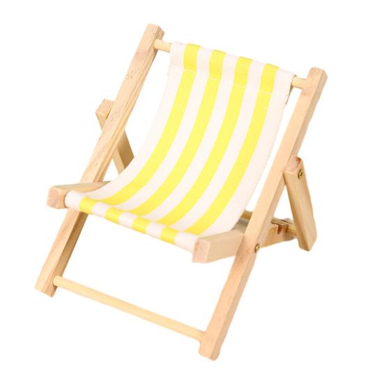 Подставка для телефона Yousheng Конструкция из массива дерева и холста Дизайн мини-шезлонга Регулируемый под разными углами держатель для телефона Настольное украшение