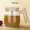 Automatic Self-Stirring Coffee Mug with Wooden Handle One-Key Start Electric High-Speed Stirring Cup with Lid