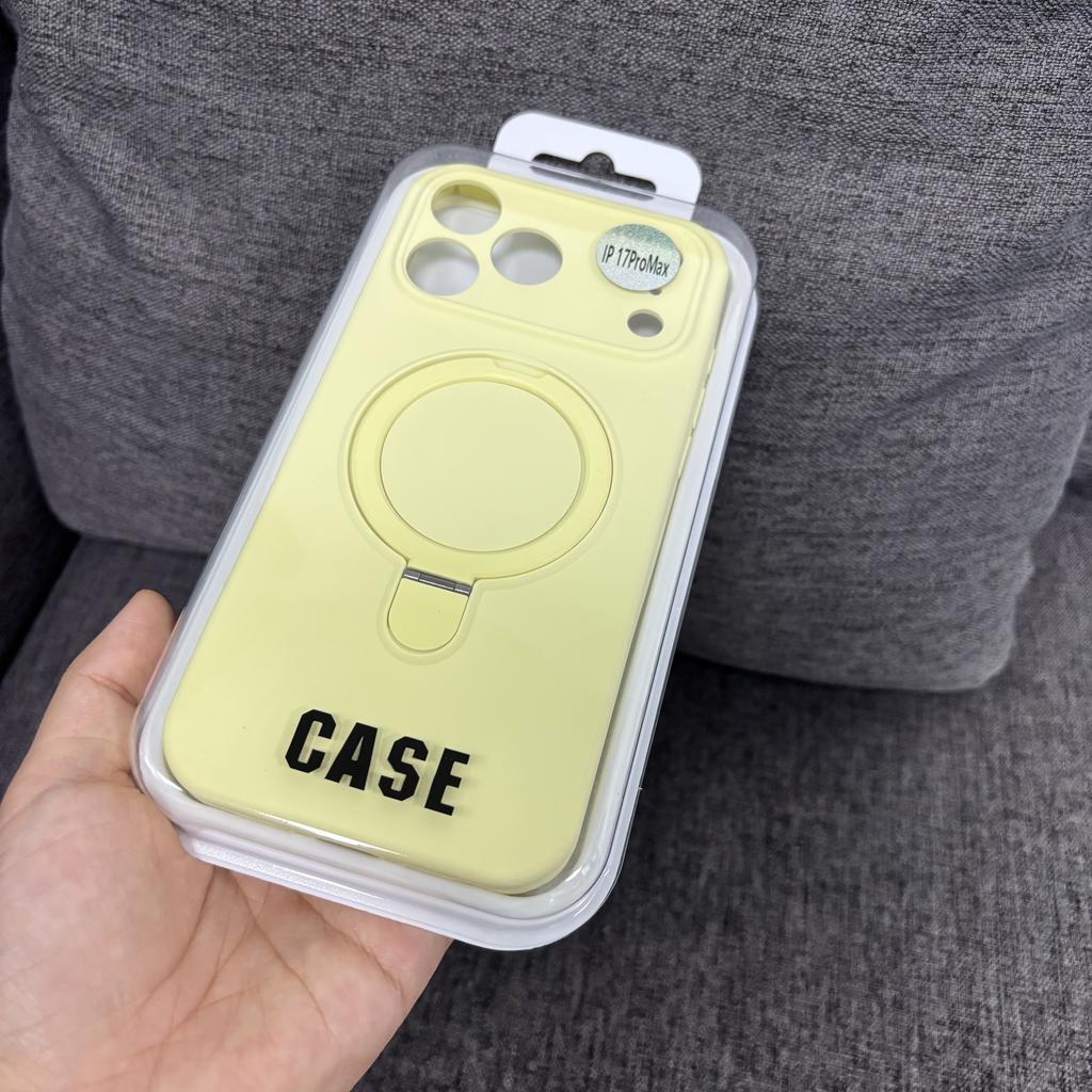 Жидкий силиконовый чехол для iPhone 17 16 15 14 13 12 11 Pro Plus Max Air Magsafe Металлическая подставка Защита объектива Полная защита Тонкий чехол-накладка