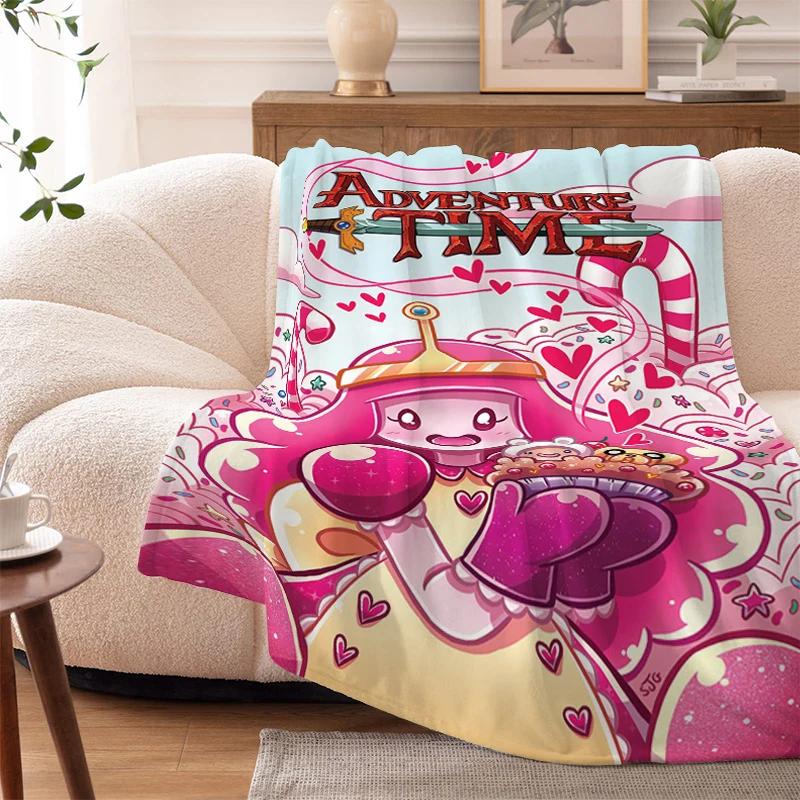 Fluffy Soft Blankets King Size A-Adventures Time Microfiber Bedding Warm Sofa Knee Fleece Camping Nap Flannel Double Bed Blanket