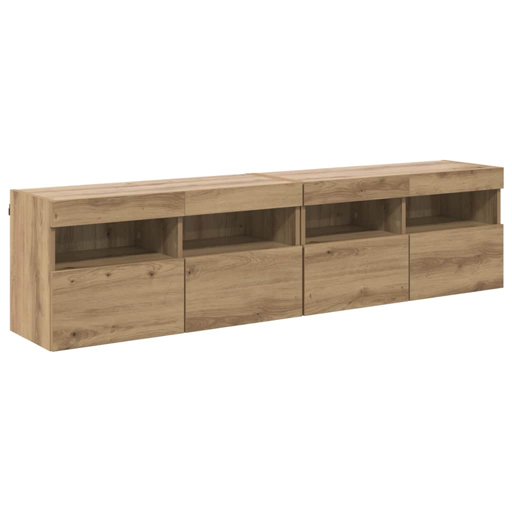 TV Wall Shelves 2 pcs Artisan Oak 80 x 30 x 40 cm Particleboard