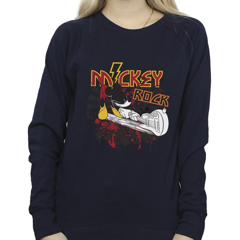Disney Womens/Ladies Mickey Mouse Smash Guitar Rock Sweatshirt