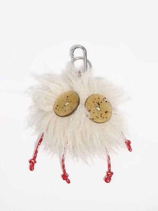 BIMBA Y LOLA BIMBA Y LOLA Ivory Fur Charcoal Keyring B256AIZ012IVF
