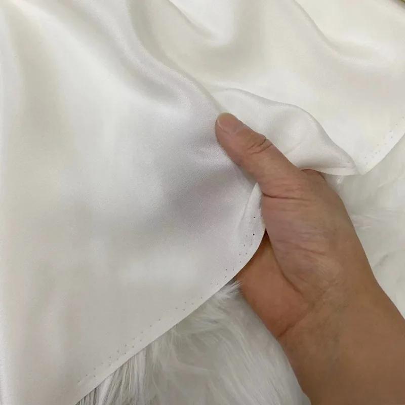 Однотонная 100% шелковая ткань Крэп де Шин 30 момми, тяжелый шелковый крэп, ткань для одежды, платьев, брюк