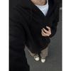 Men's Gray Hooded Knit Sweater - Retro Loose Fit Casual Autumn/Winter Outerwear