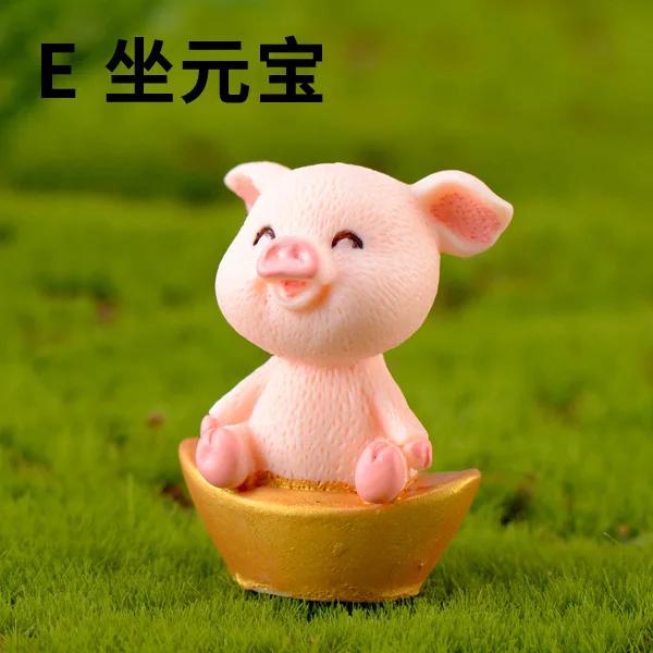 Фигурка семьи микро-свинок, украшения из смолы, миниатюрная модель, мини-статуэтка животного, бонсай, украшение для сада и дома