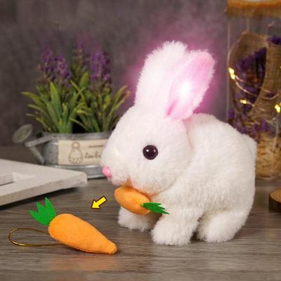 Электронная Имитация Кролика Игрушка Кукла Кролик Интерактивные Плюшевые Фигурки Прыгающее Роботизированное Животное Прыгающие Игрушки Подарки на День Рождения для Детей