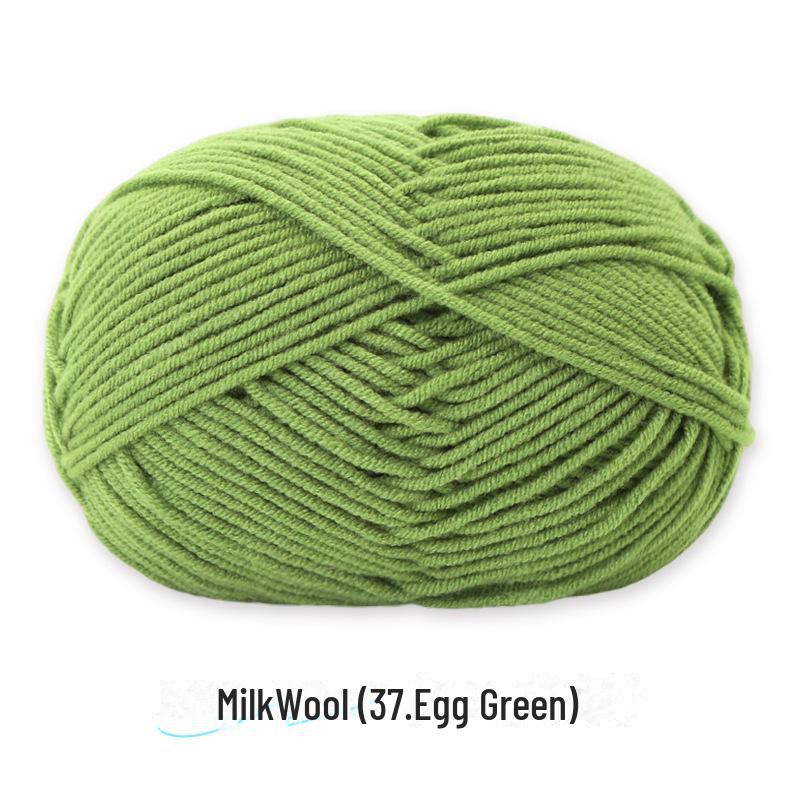 4-Strand Combed Milk Cotton Yarn Ball for DIY Crochet: Doll Making & Baby Sweater/Scarf Kit