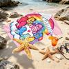 Custom Name Personalized Care Bears Print Beach Towel, for Trip Camping Beach Party Home Decor, Birthday Gift for Family & Friends