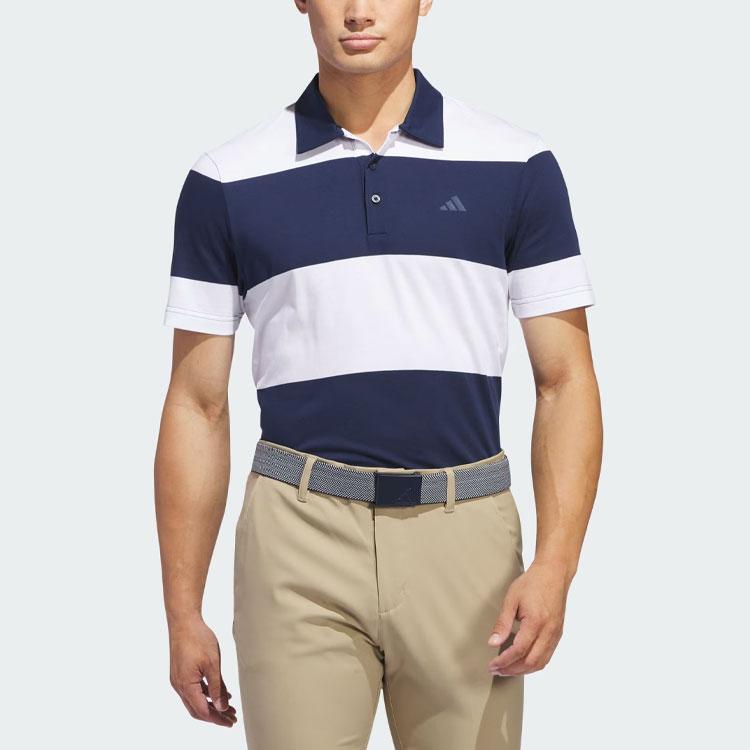 adidas Рубашка поло в полоску регби Colorblock для мужчин, топы, синяя, белая IU4353