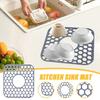 Защитные коврики для кухонной мойки Силиконовый коврик для мойки Защита для смесителя Нескользящая быстросохнущая подкладка со сливом по центру Подставка для посуды Кухня