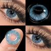 FUNSACHY 2pcs Colored Contact Lenses for Eyes Brown Color Makeup Contacts Lens Fashion Beautiful Cosmetic Gray Pupil Yearly Use