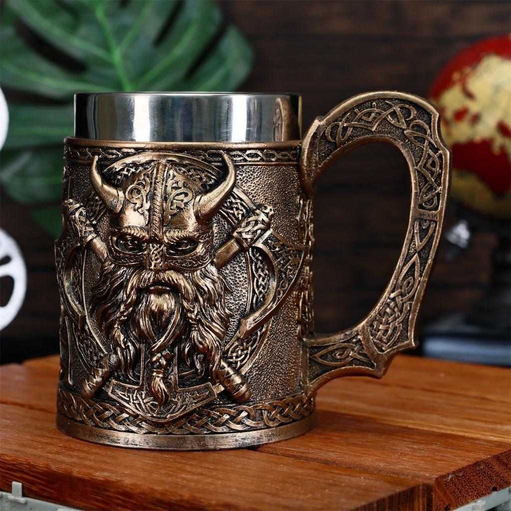 Coffee Cup Resin Beverage Cup Beer Cup With Stainless Steel Liner Suitable For Kitchen Home Bar Decoration (capacity 600 Ml)