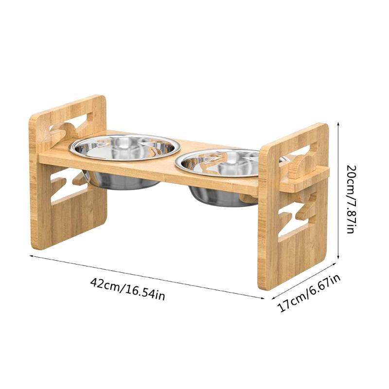 Adjust Tilted Pet Feeders Double Bowl for Food & Water Feeding Bowl Elevated Cats Bowl AntiSlip Cats Feeders Dishware