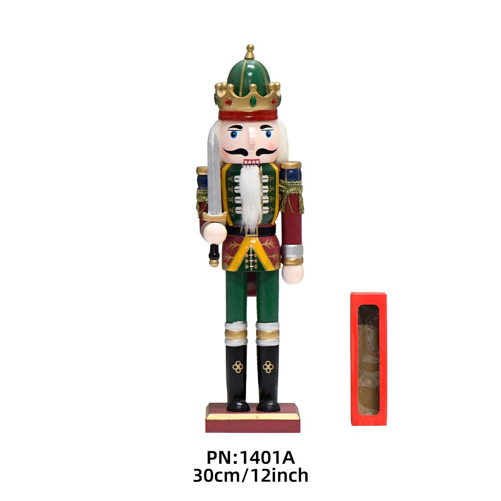 Retail 30cm Antique Pattern Christmas Soldier Nutcracker Dolls Traditional Xmas Decoration