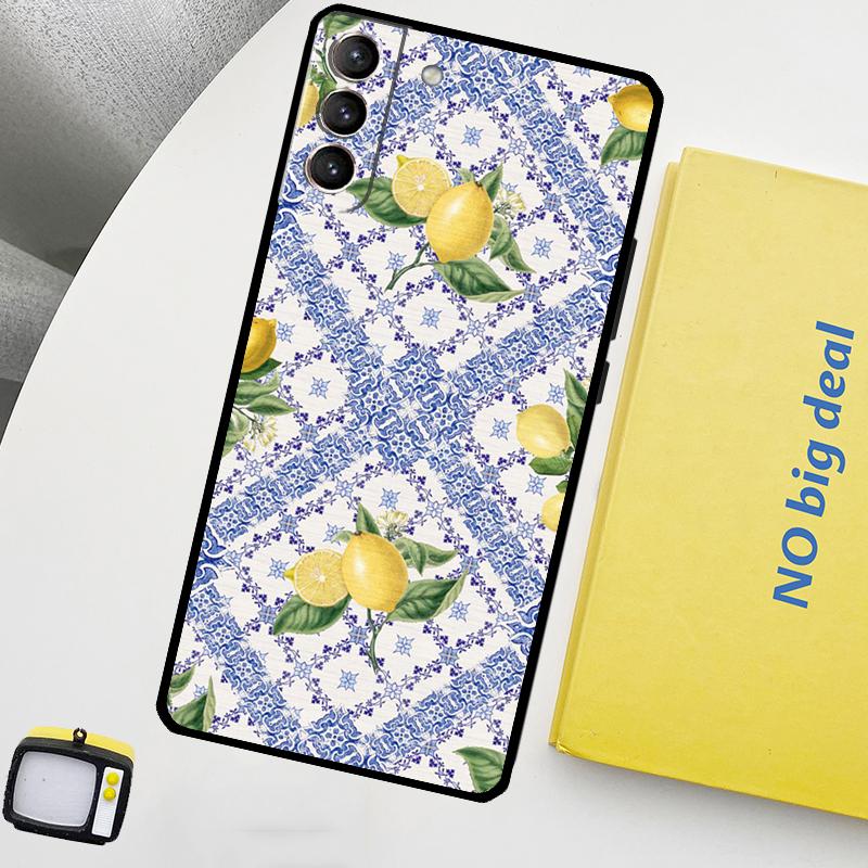 Чехол для телефона с фруктами лимона для Samsung Galaxy S25 Ultra S21 S22 S23 S24 Ultra S9 S10 S20 Plus S25 FE