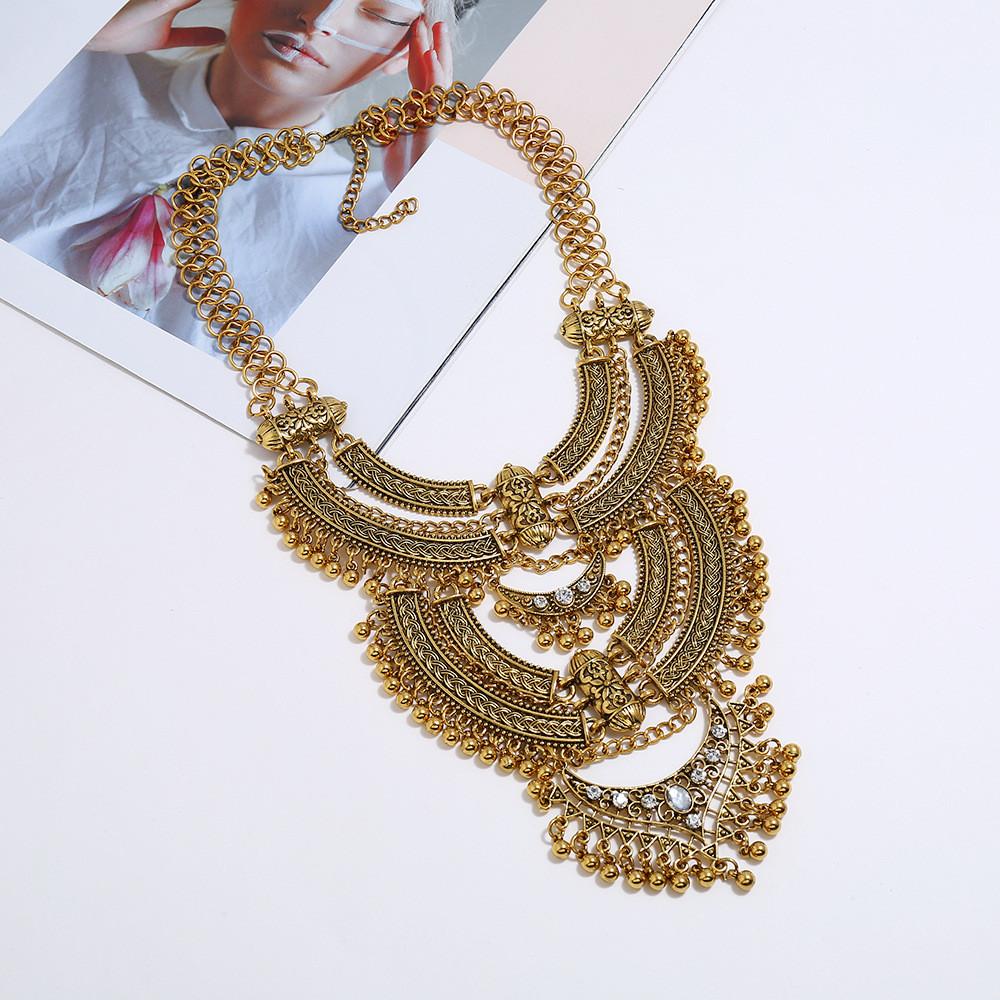 Necklace Long Vintage Multi Layered Collarbone Chain For Fashion Enthusiasts