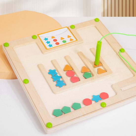 Магнитная головоломка-лабиринт Настольная игра Цвет Форма Сортировка Счет Сопоставление Мелкая моторика