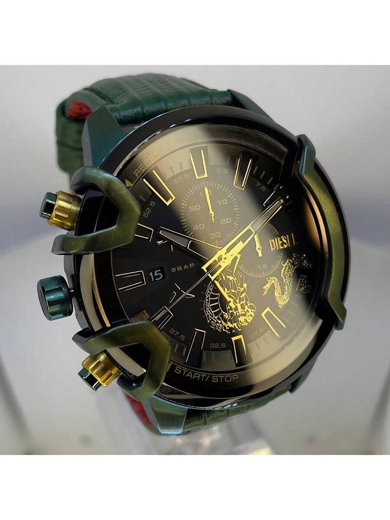 Diesel Мужские кварцевые часы кожаный ремешок циферблат 48 мм DZ4651