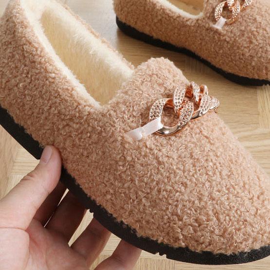 Женская осенне-зимняя удобная обувь Doudou на мягкой подошве, женская шерстяная обувь с низким берцем и круглой головкой, универсальная хлопковая обувь