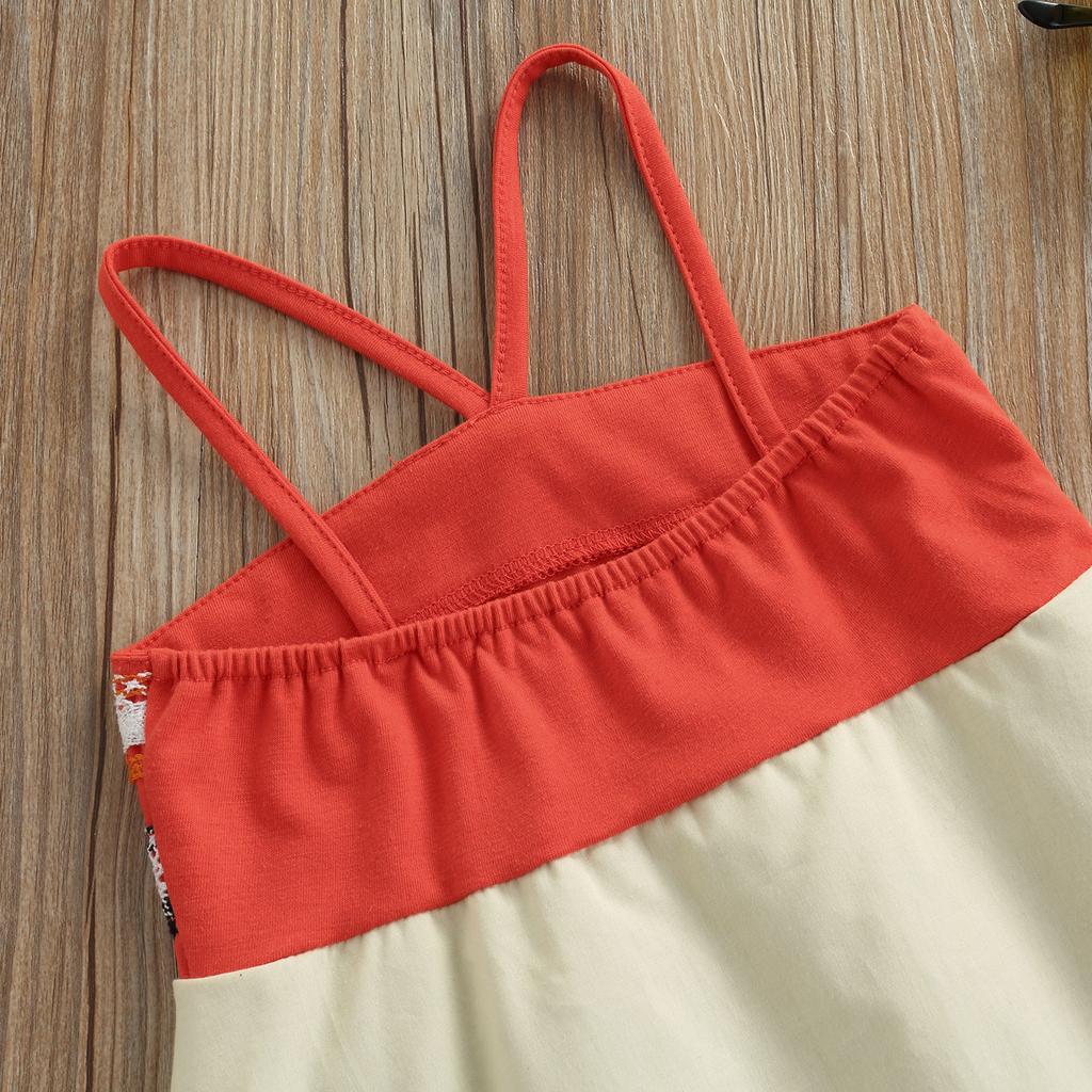 Повседневный комбинезон для девочек с цветочным декором, абрикосовый пэчворк, безрукавный комбинезон с открытыми плечами, 0-24 месяца