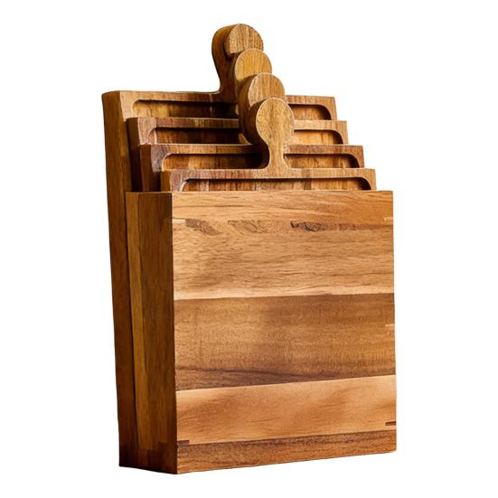 4 шт. Деревянный поднос-закусочница в форме пазла, доска для мясных закусок, сырная тарелка с вырезами для крекеров, универсальная сервировочная доска для вечеринки, барбекю, домашней кухни