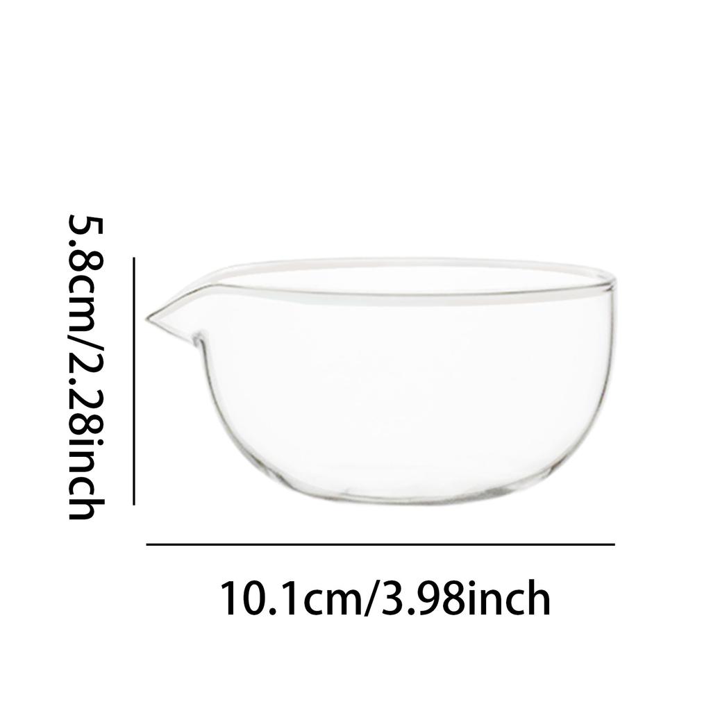600ml Transparent Glass Matcha Bowl With Spout Unique Heat Resistant Scratch Resistant Bowl For Iced Tea Matcha Bowl