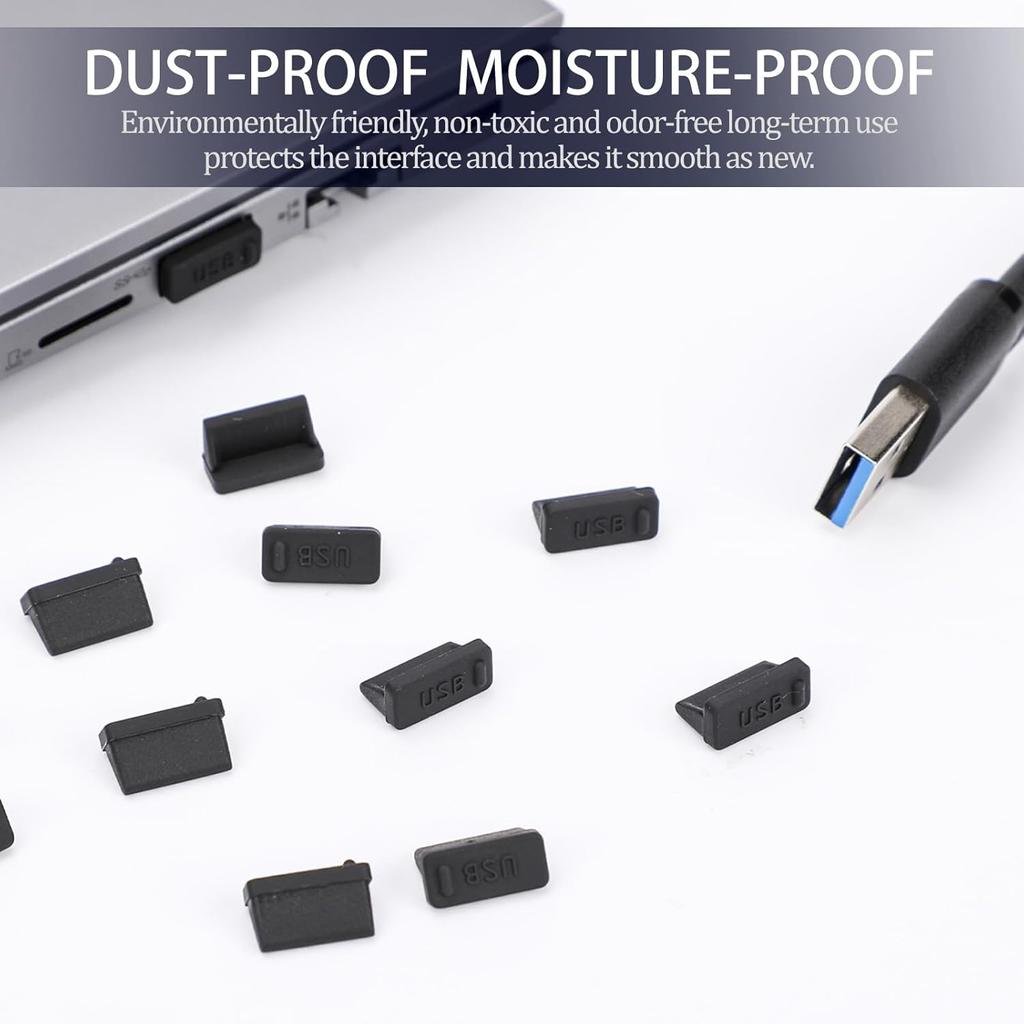 Xiaomi 60/40/20/10PCS USB A Dust Plugs for Laptop Notebook PC USB Charging Ports Protectors Silicone Dustproof Caps Dustplug Cover