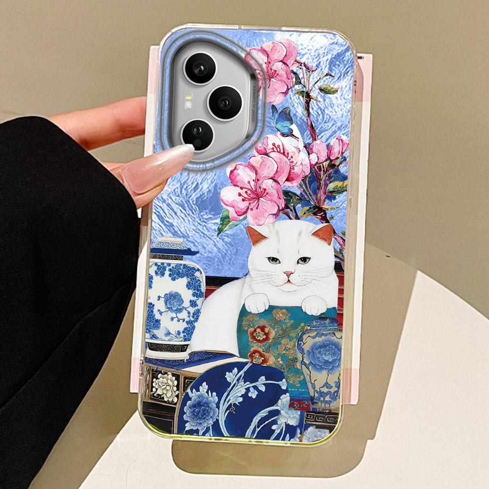 Ретро Милый Кот Цветок Чехол для Телефона для Honor 400 200 90 Smart Pro Magic7 6 5 70 Lite X9a X9c X9b X8b X8a X8c X7c X6c Чехол