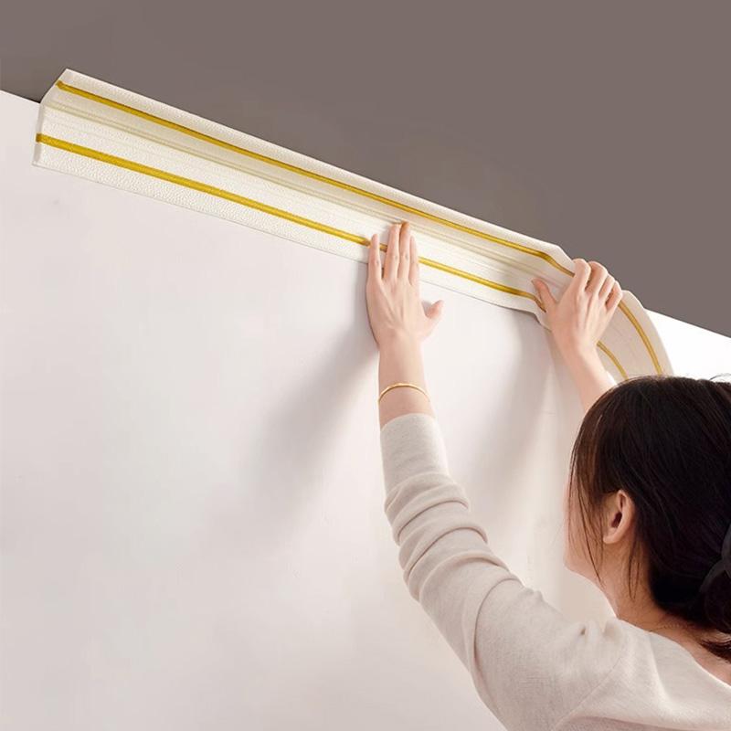 1 рулон Плинтусная линия ПВХ кромка Наклейка Потолочная отделка Наклейка На стену Наклейка Угловая линия