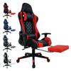 Chaise Gaming FOXSPORT-Ergonomique Avec Support Lombaire, Appui-tête Et Repose-pied, Hauteur Réglable Inclinable 90 °-180 °-Rouge