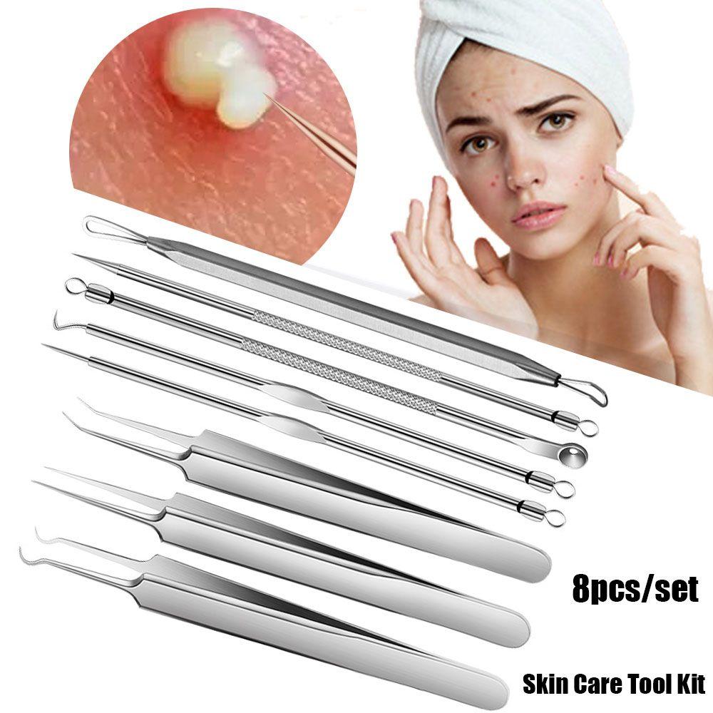 Steel Facial Pore Cleaner Skin Care Tool Kit Face Care Tool Pimple Removing Blackhead Removing