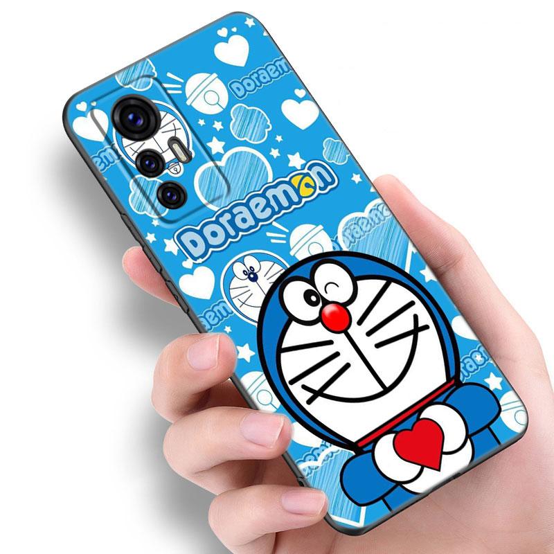 Cartoon Anime Doraemon Black Phone Case For Xiaomi Mi 9 SE 8 10 10T 11 12 13 Lite 9T 11T 12S 12T 13T 14 Pro 5G NE 11i 12X