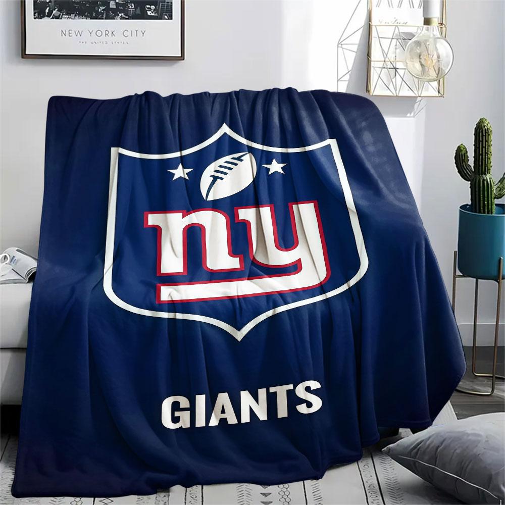 New York Giants Printed Flannel Blanket, soft throw for bedroom sofa, washable, fan merchandise, great gift.