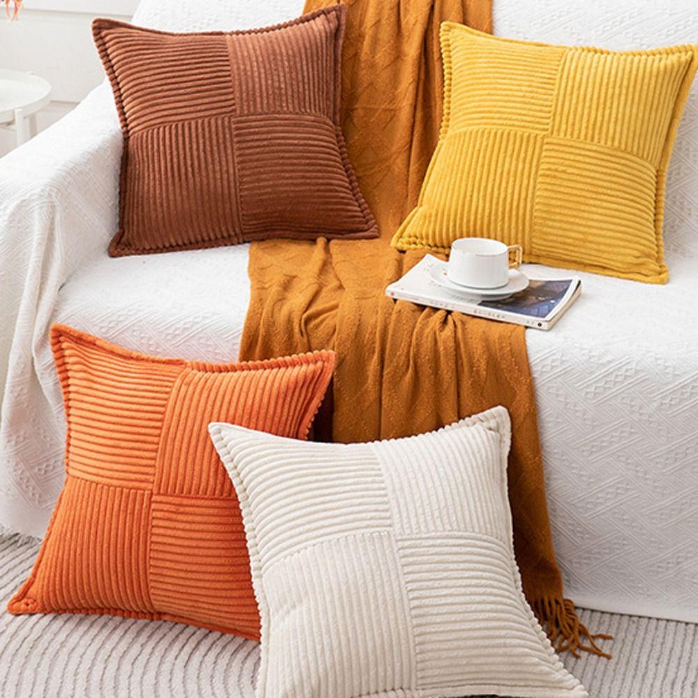 Домашний декор INS Style Corduroy Striped Наволочка Solid Color 45CM Throw Наволочка Classic Наволочка для дивана/кровати