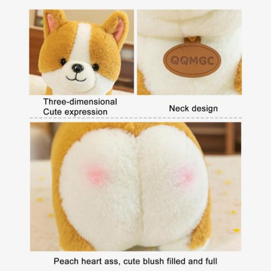 25/40cm Cute Wear Collar PP Cotton Filling Corgi Plush Toy Cartoon Dog Doll Ornament Boys Girls Gift