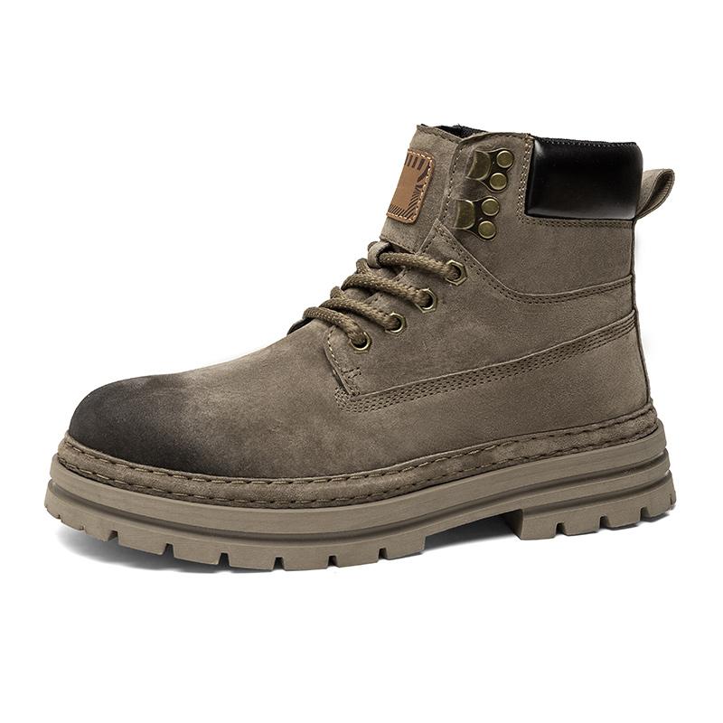 Vintage Style Men Suede Leather Motorcycle Boots High Quality Male Walking Shoes Non-Slip Versatile Motorcycle Boots Ankle Boots