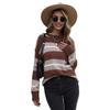 Autumn and Winter Women's Sweater Fashion Casual Loose Long Sleeve Striped Sweater Bottoming