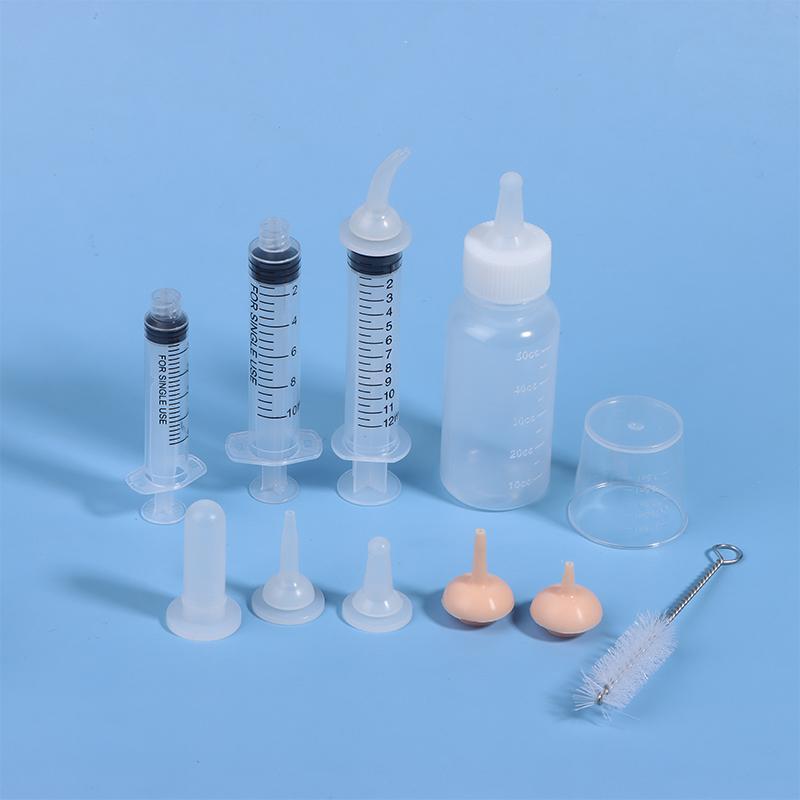 Newborn Pet Feeding Bottle Kit For Dog Cats Hamster Feeding Pacifier For Medicine Feeding With Silicone Nipple Pet Baby Supplies