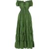 Dress For Women Stage Costume Halloween COS  Retro Solid Color Waistband Dress Party Evening Night Long Dress
